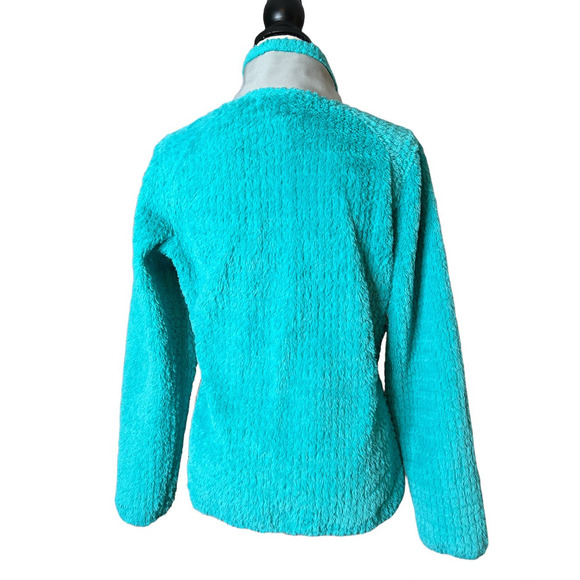 Magellan Outdoors Faux Fur Jacket in Blue/Green with Full Zipper Size Medium - Picture 3 of 5